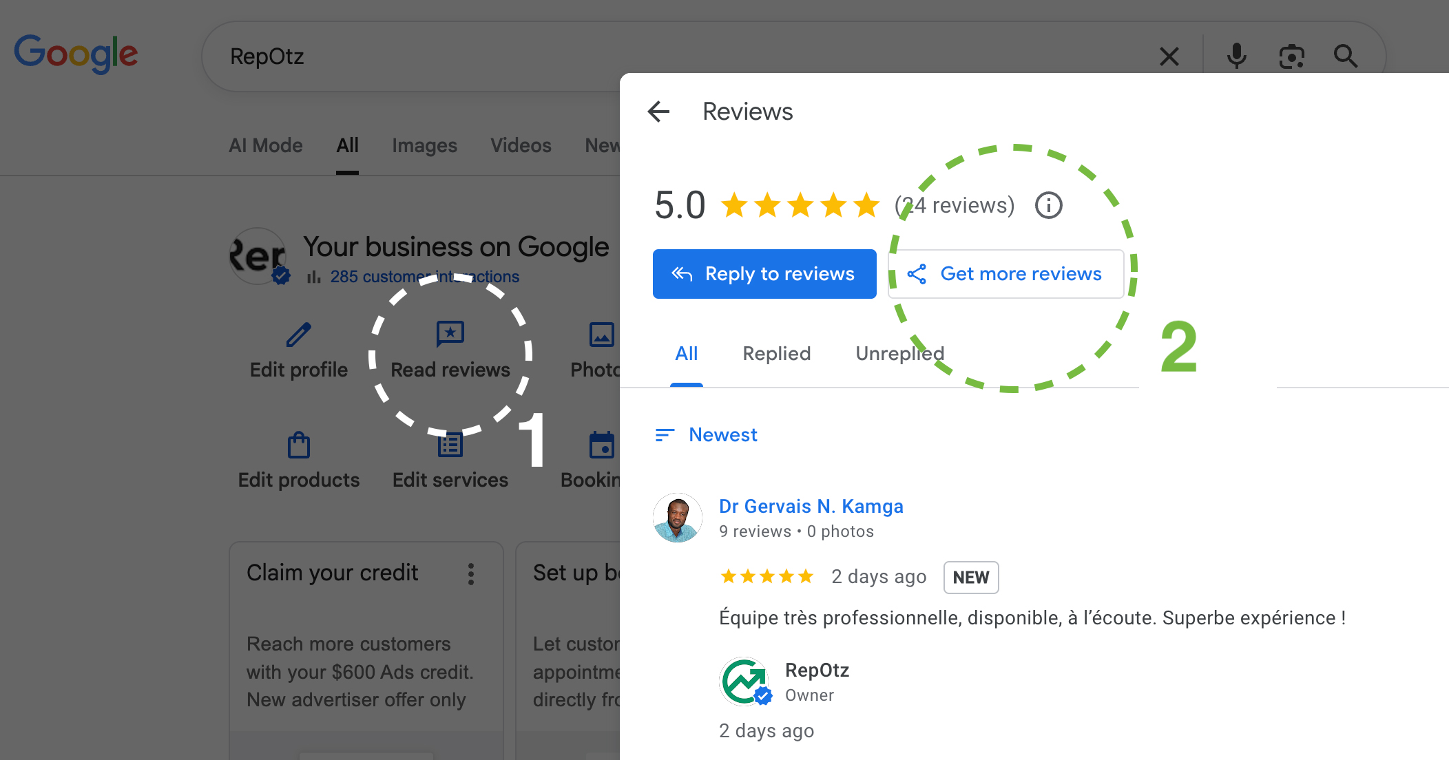 Dónde encontrar el enlace de reseña en tu Perfil de Empresa de Google